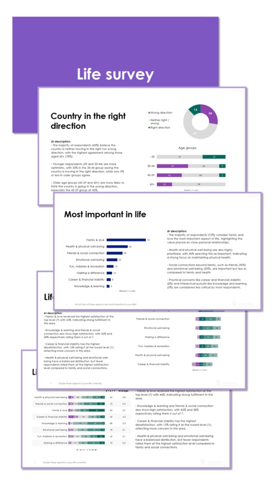 AI descriptions report template